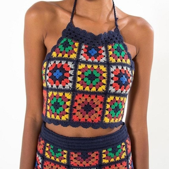 crochet granny square blouse